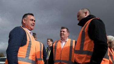 Deputy NSW Premier, John Barilaro with the Member for Dubbo, Dugald Saunders, and NSW Environment Minister Matt Kean, in Dubbo in June. 