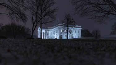 The White House in winter. 