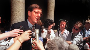 Chris Corrigan at the height of the waterfront dispute in 1998.