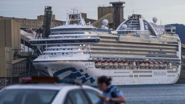 Ruby Princess Cruise Ship docked in Port Kembla. 