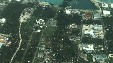 Damage is seen from Hurricane Dorian on Abaco Island.