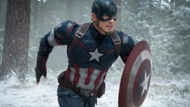 Chris Evans as Captain America.