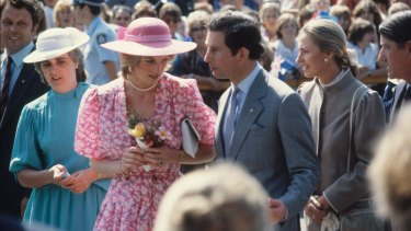 In the thick of it ... Diana, Princess of Wales and Prince Charles during their royal tour in 1983.