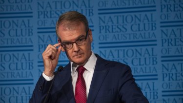 NSW Labor leader Michael Daley at the National Press Club on Wednesday where he endorsed the student strike on climate action. 