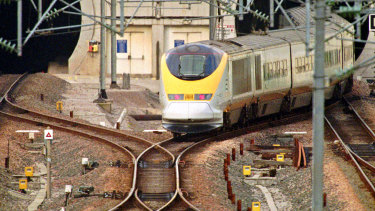 UK-France English Channel traffic was disrupted. A Eurostar train enters the Channel Tunnel in Calais.