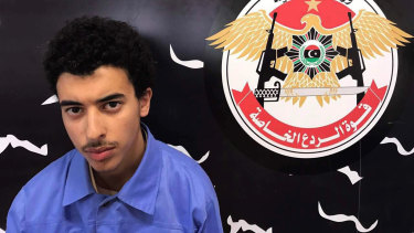 Hashim Abedi at the Tripoli-based Special Deterrent anti-terrorism force unit after his arrest in 2017.