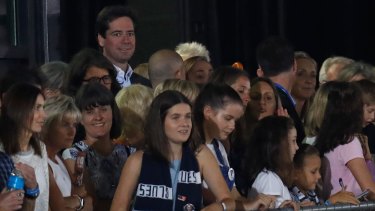 Face in the crowd: AFL boss Gillon McLachlan at the AFLW season opener at Ikon Park in 2017.
