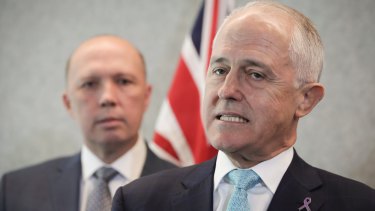 Home Affairs Minister Peter Dutton and Prime Minister Malcolm Turnbull.  