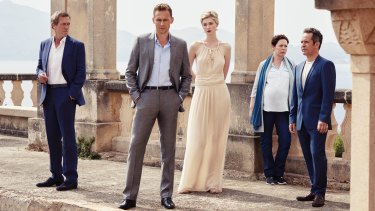 Beautiful people, beautiful places.  Tom Hiddlestone (center) leads an all-star cast on The Night Manager.