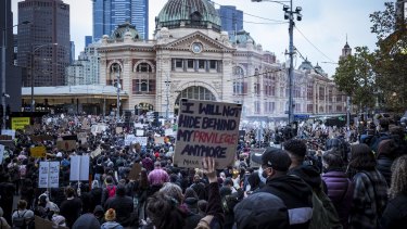 Black Lives Matter rally in Melbourne.