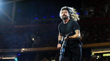 Dave Grohl on stage earlier this year at Suncorp Stadium.