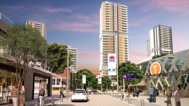 An artist's impression of high-rise towers near the new metro railway station at Waterloo.