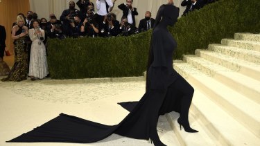 When in doubt, reach for a black bag: Kim Kardashian at the Met Gala.