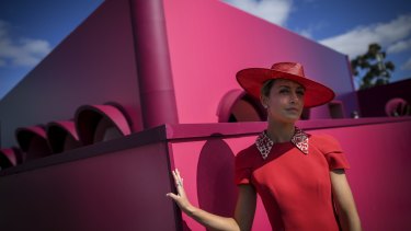 Racegoers arrive at the Birdcage for the 2019 Melbourne Cup. 