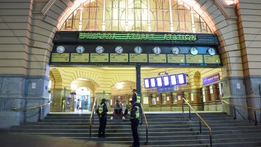 Flinders Street Station shortly after the curfew began in early August.