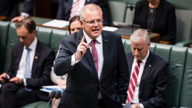Prime Minister Scott Morrison in Question Time today.