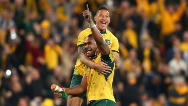 Tevita Kuridrani and Israel Folau could be beneficiaries of a potential tweak to World Rugby eligiblity laws. 