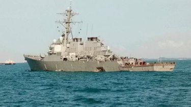The guided-missile destroyer USS John S McCain.