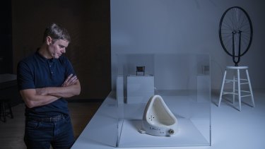 The AGNSW's Marcel Duchamp show, curated by Nick Chambers (pictured), drew a crowd of corporate heavy hitters for a private viewing on Monday.