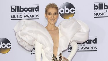 Celine Dion, posing in the press room of the 2017 Billboard Music Awards, is living her best sartorial life.