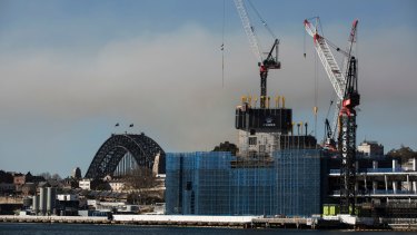 The Crown Casino under construction at Barangaroo. It's set for completion in 2021.