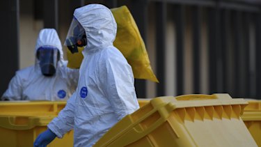 Clinical waste removalists  at the St. Basil's Homes for the Aged Care in Victoria.