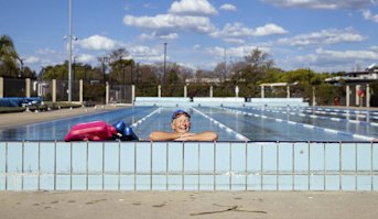 Cathy Chianese enjoys a swim at Granville Swimming Centre which she would normally swim in everyday. 