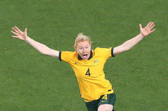 Clare Polkinghorne made the early breakthrough for Australia. 