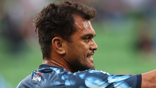 Karmichael Hunt marshals the troops against the Melbourne Rebels earlier this season.  