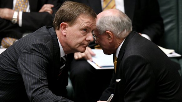 Peter Costello and John Howard in 2007.