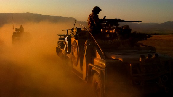 Special Forces Task Group members on patrol.