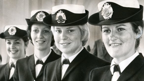 Police Academy graduates in 1973  (from left) Gwen Gillam, Jean Harben, Mary Skahill and Helen Spilsbury.

