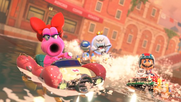 World has the largest and wildest selection of characters of any Mario Kart game.