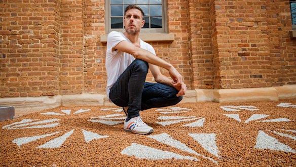 Jonathan Jones at Hyde Park Barracks during some of the testing for the new installation.