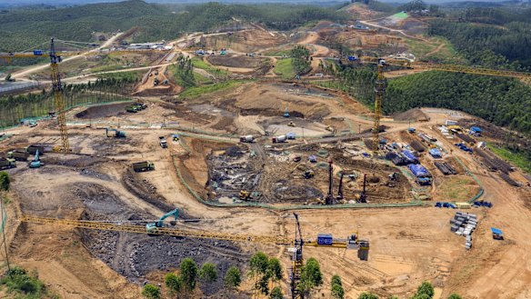 The site where the new Indonesian presidential palace is being built in East Kalimantan province.