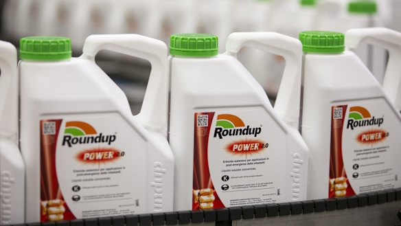 Bottles of Roundup at a manufacturing facility in Europe.