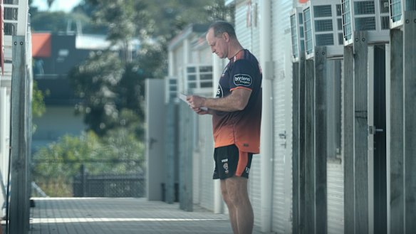 Michael Maguire was sacked by the Tigers on Tuesday, shortly after running a training session.