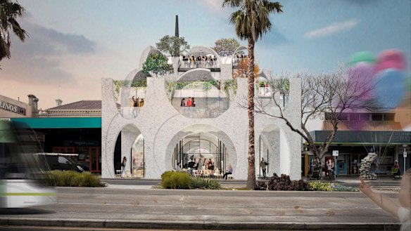 An artist's impression of the design for the Victorian Pride Centre in St Kilda.