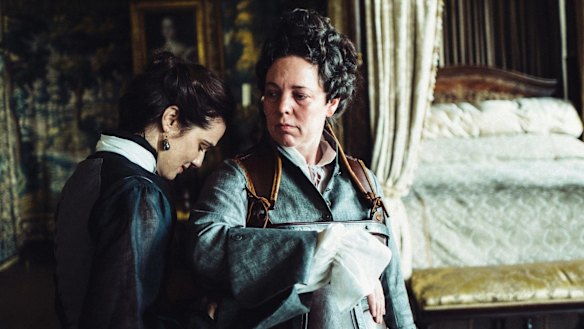 Ten nominations including two for Australians: Rachel Weisz, left, and Olivia Colman in The Favourite. 