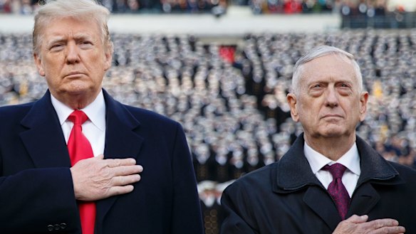 Donald Trump and Defence Secretary Jim Mattis in happier times: two weeks ago.