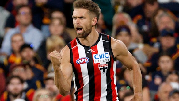 Dan Butler celebrates a goal.
