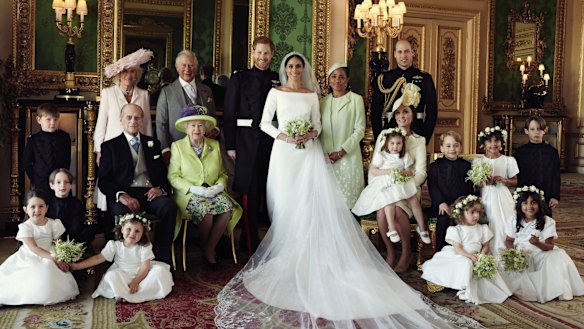The Duke and Duchess of Sussex and family during happier times following their 2018 wedding. 
