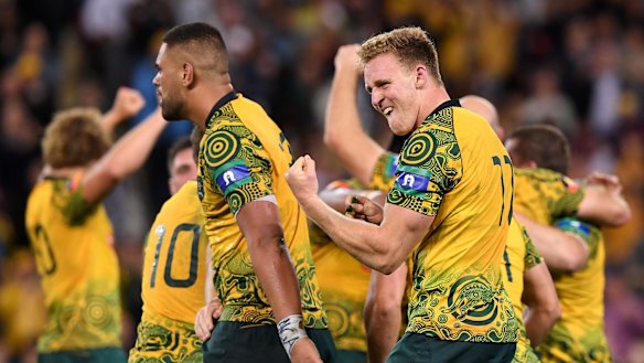 Hodge during Australia's win over New Zealand in 2017 in Brisbane. 