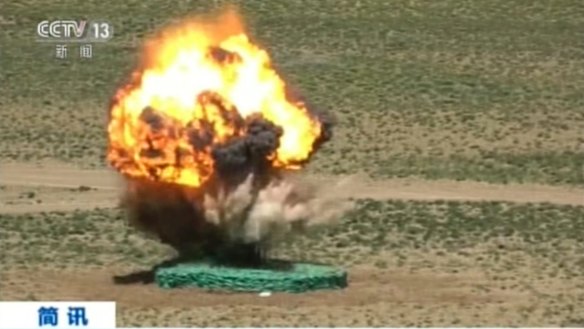 Video footage from Chinese TV of a live-fire drill on the Indian border in 2017.