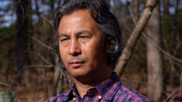 Tahir Hamut, an Uighur whose blood was taken by police in Xinjiang, at his home in Virginia.