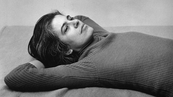 Susan Sontag pictured in 1975 by Peter Hujar. 