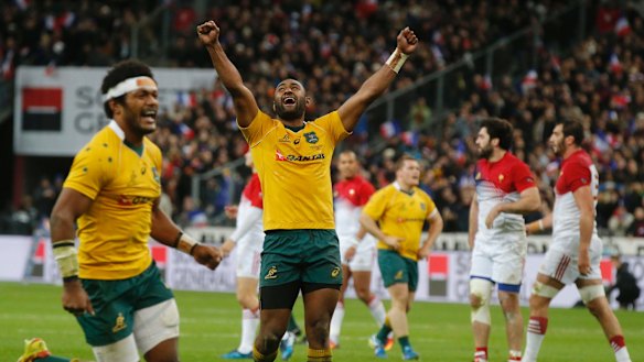 Tevita Kuridrani during the Wallabies’ last Test against France in 2016. 