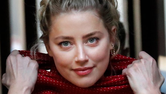 Amber Heard arrives at the High Court in London on Wednesday.