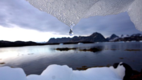 An iceberg melts in Kulusuk, Greenland, near the Arctic Circle. 