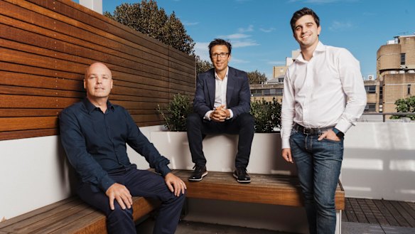 Afterpay executive directors David Hancock, Anthony Eisen and Nicholas Molnar.